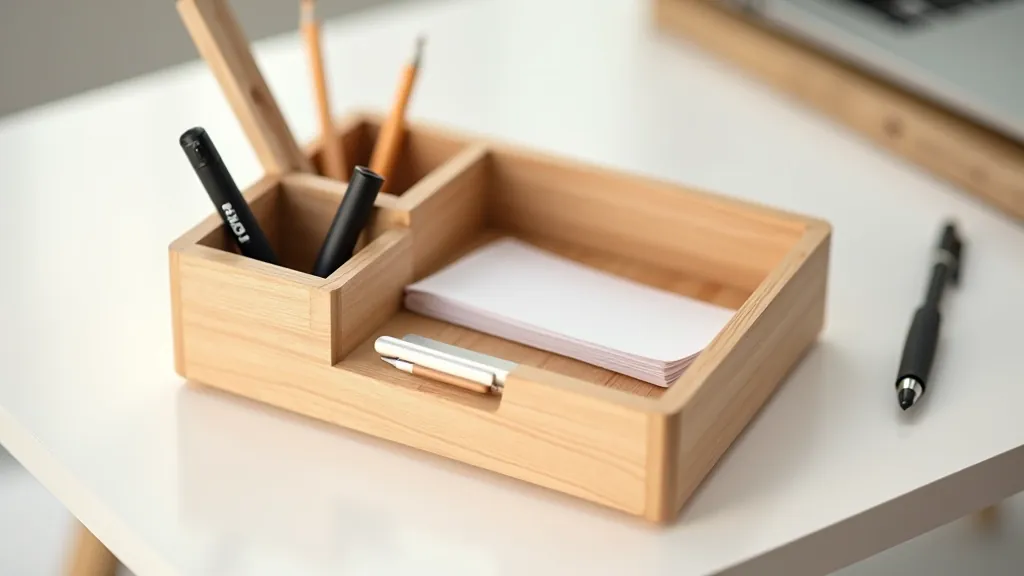 Modular oak desk organizer